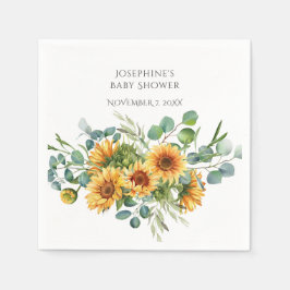 Serviette En Papier Baby shower d'automne Sunflower Sunshine