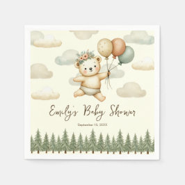 Serviette En Papier Baby shower d'aventures aux ours flottants