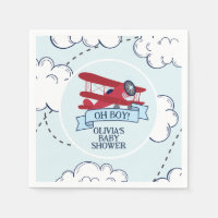 Baby shower d'avion rouge