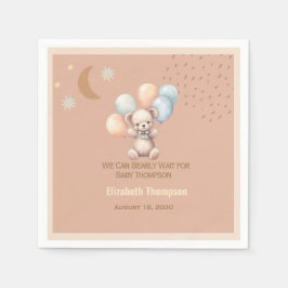 Serviette En Papier Baby shower de ballons d'ours en peluche mignon Bo