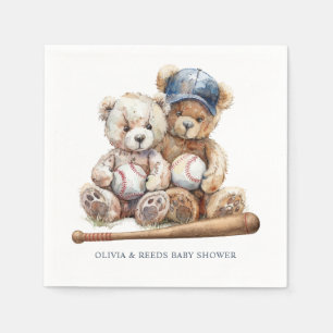 Serviette En Papier Baby shower de baseball Nounours Twins