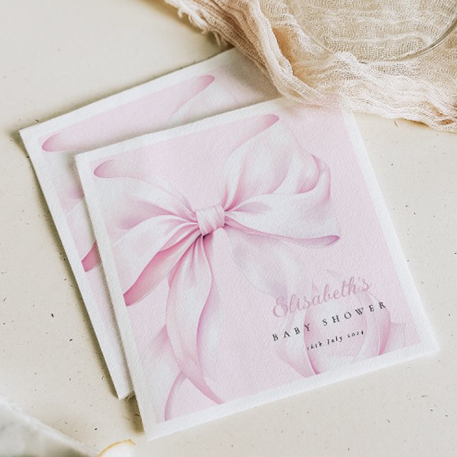 Serviette En Papier Baby shower de boule rose (Créateur téléchargé)