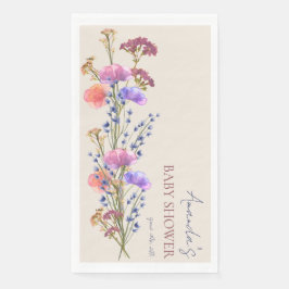 Serviette En Papier Baby shower de bouquet floral en acrylique beige r