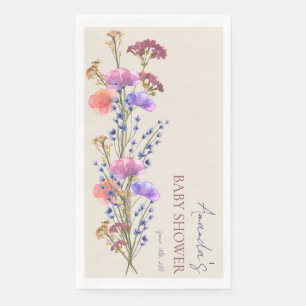 Serviette En Papier Baby shower de bouquet floral en acrylique beige r