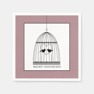 Serviette En Papier Baby shower de cage cardiaque vintage
