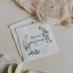 Serviette En Papier Baby shower de calligraphie géométrique Tropical G