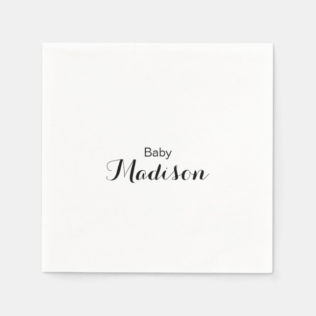 Serviette En Papier Baby shower de calligraphie moderne (Devant)