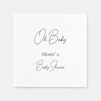 Serviette En Papier Baby shower de calligraphie simple et élégant