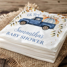 Baby shower de camion Citrouille bleu