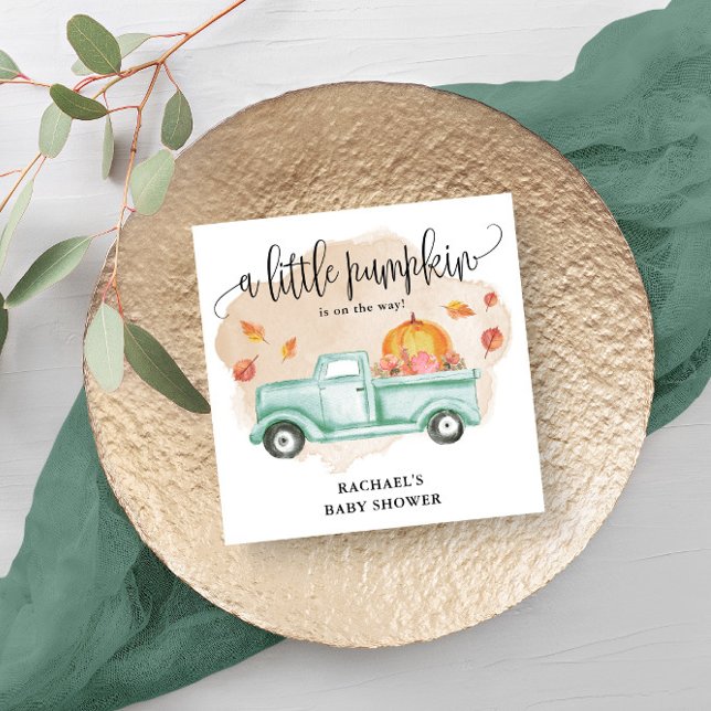 Serviette En Papier Baby shower de camions agricoles Citrouilles de Fa (Beautiful napkins for your fall themed baby shower.)