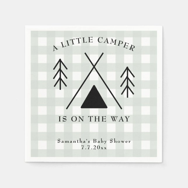 Serviette En Papier Baby shower de camping (Devant)