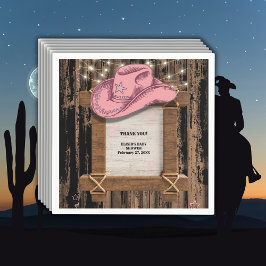 Serviette En Papier Baby shower de Casquette Russe Rose Cowgirl