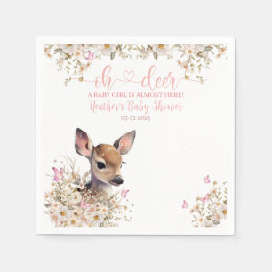 Serviette En Papier Baby shower de cerfs de bois fille