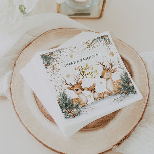 Serviette En Papier Baby shower de cerfs d'hiver