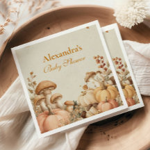 Baby shower de champignons Citrouilles rustiques