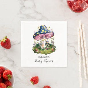 Serviette En Papier Baby shower de champignons de charme magique