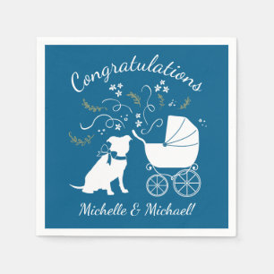 Serviette En Papier Baby shower de chien taureau Pit