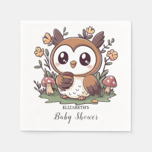 Serviette En Papier Baby shower de Chouette Enchantée Pastel