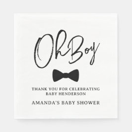 Serviette En Papier Baby shower de Cravate Bow Black Boy