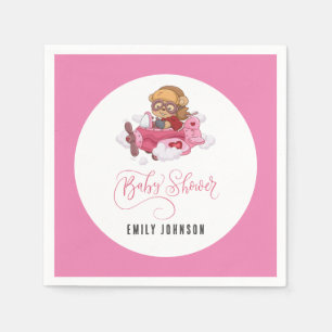 Serviette En Papier Baby shower de fille d'avion