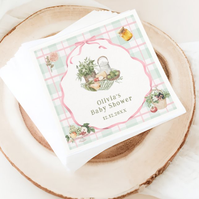 Serviette En Papier Baby shower de filles du marché des fermiers culti (Créateur téléchargé)