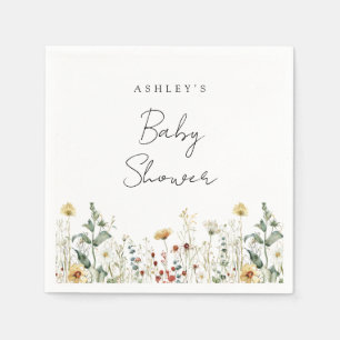 Serviette En Papier Baby shower de Fleur sauvage d'été