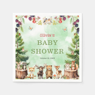 Serviette En Papier Baby shower de fleurs de baies