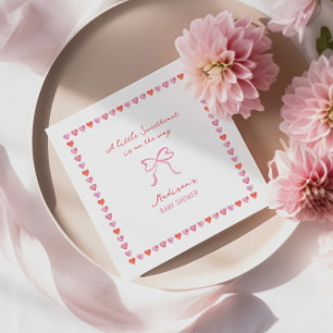 Serviette En Papier Baby shower de fond de charpente de coeur Whimsica