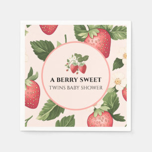 Serviette En Papier Baby shower de fraises sucrées TWINS Berry