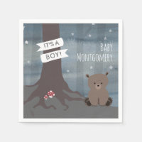 Baby shower de garçon de nuit Woodland