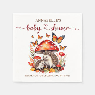Serviette En Papier Baby shower de hérisson d'automne Woodland