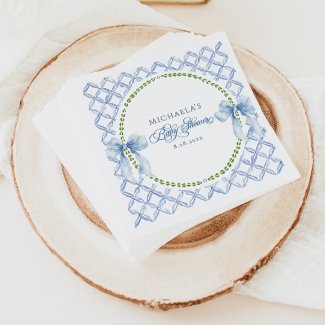 Serviette En Papier Baby shower de la boue florale du millénaire (Créateur téléchargé)