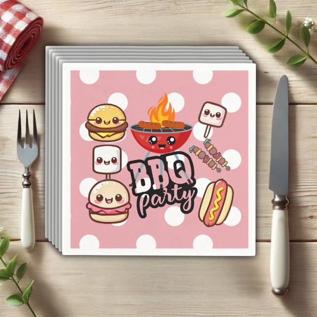Serviette En Papier Baby shower de la fête du barbecue Cute Kawaii (Créateur téléchargé)