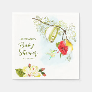 Serviette En Papier Baby shower de la fête du thé aux colibris