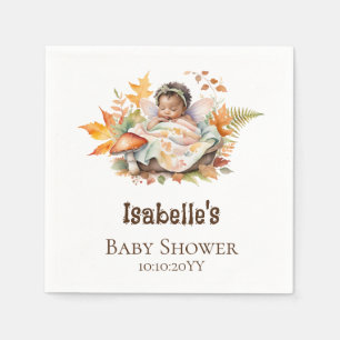 Serviette En Papier Baby shower de la fleur de bois d'automne