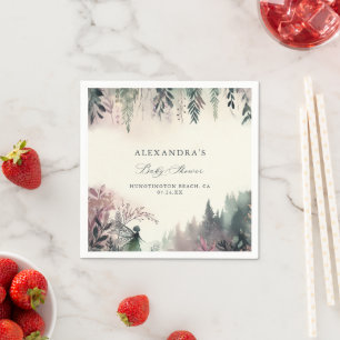 Serviette En Papier Baby shower de la forêt enchantée