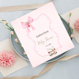 Serviette En Papier Baby shower de la fraise, de l'oie, des points du 