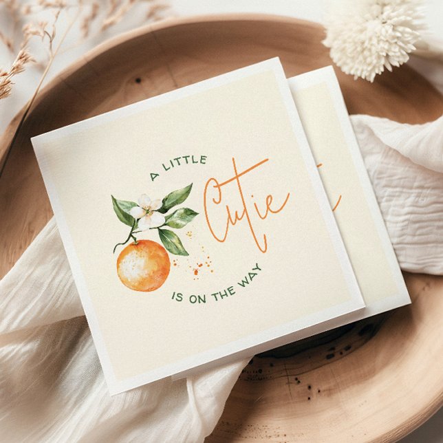 Serviette En Papier Baby shower de la petite croûte orange Citrus (Créateur téléchargé)