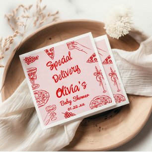 Serviette En Papier Baby shower de livraison spécial rouge à la main t