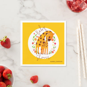 Serviette En Papier Baby Shower de Maman Girafe et Petit 