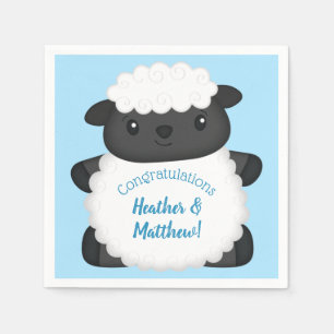 Serviette En Papier Baby shower de mouton ferme Blue Boy