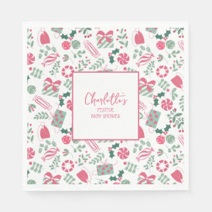 Serviette En Papier Baby shower de Noël festif
