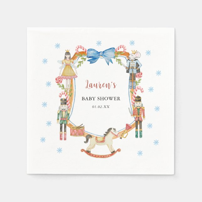 Serviette En Papier Baby shower de Noël Nutcracker (Devant)