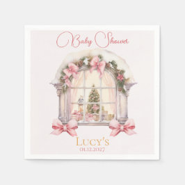 Serviette En Papier Baby shower de Noël Pink Nutcracker Aquarelle
