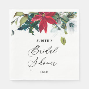 Serviette En Papier Baby Shower de Noël Poinsettia