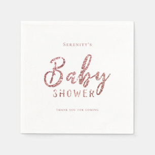Serviette En Papier baby shower de parties scintillant en or rose bril
