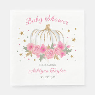 Serviette En Papier Baby shower de petite fille Citrouille