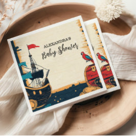 Serviette En Papier Baby shower de pirate nautique