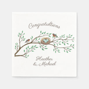 Serviette En Papier Baby shower de printemps des Oiseaux de Robin