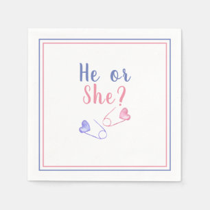 Serviette En Papier Baby shower de révélation de genre